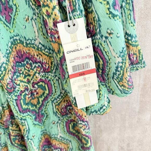 O’Neill Kimono Cardigan Women’s XS/S Open Front 3/4 Sleeve Beach Cover-Up Shirt - Picture 8 of 16